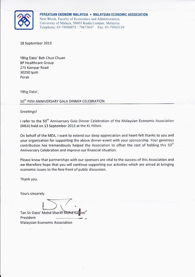 BP Healthcare Group has make our contribution to Malaysian Economic Association (MEA) 50th Anniversary GALA Dinner